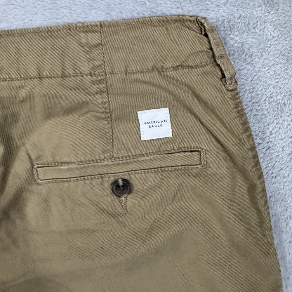 NWT American Eagle Shorts Mens 28x12 Brown Flat Front Chino Longer Length Flex - Picture 10 of 15